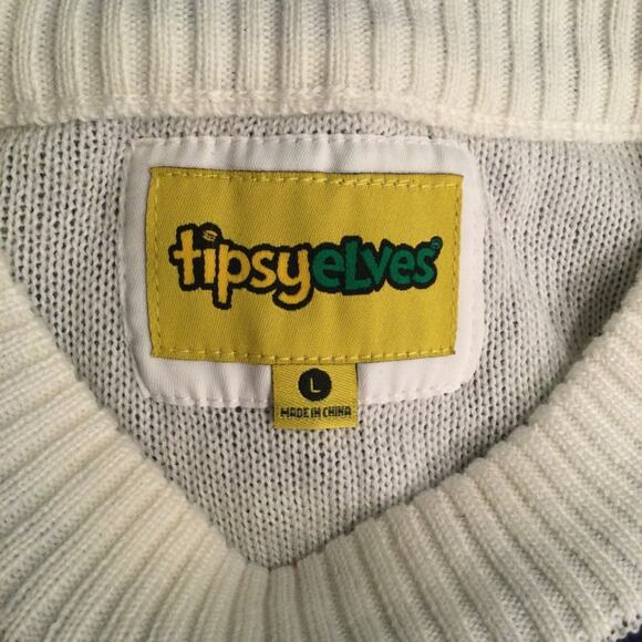 NWT Ugly Christmas Sweater Santa/Sleigh/Reindeer themed L - Picture 2 of 6